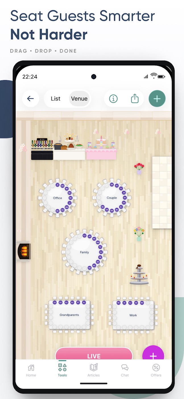 Table placement on Android