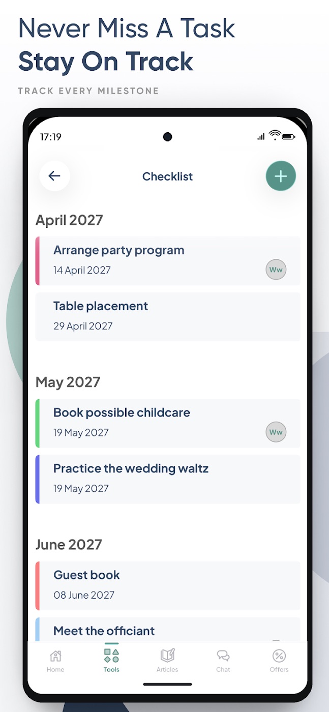 Wedding checklist on Android